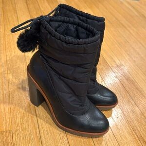 Kate spade winter boot with stacked heel